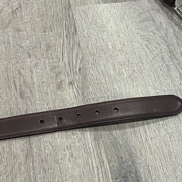 Saks Fifth Avenue Sz 46 Antique Brown Aniline Kipskin Shoulder Made in USA Belt - Picture 10 of 13